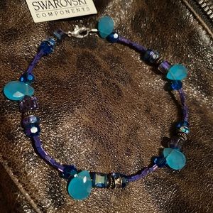 Anklet with semiprecious stones & Swarovski